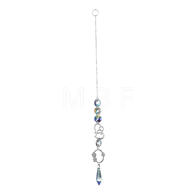 AB Color Plated Crystal Bullet Big Pendant Decorations HJEW-G019-03F-1