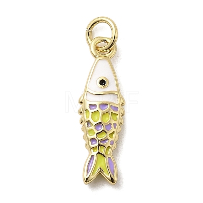 Brass Enamel Pendants KK-A266-39G-01-1