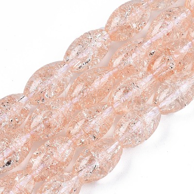 Transparent Crackle Glass Beads Strands GLAA-S192-B-010F-1