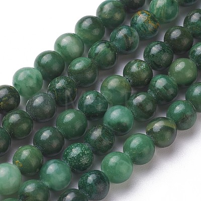 Natural African Jade Beads Strands G-G735-22-6mm-A-1