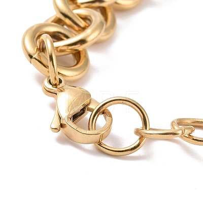 Ion Plating(IP) 304 Stainless Steel Rolo Chain Bracelets BJEW-F433-02G-1