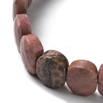 Natural Rhodonite Beaded Stretch Bracelet G-E010-01-08-1