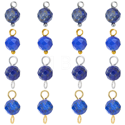 16Pcs 4 Styles September Birthstone Natural Lapis Lazuli Pendant and Connector Charms PALLOY-SW00117-1