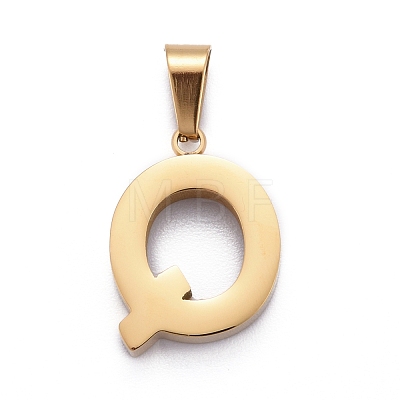 Ion Plating(IP) 304 Stainless Steel Letter Pendants STAS-H127-Q-G-1