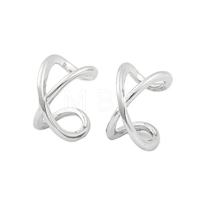 Rack Plating Brass Cuff Earrings for Women EJEW-P278-01P-1