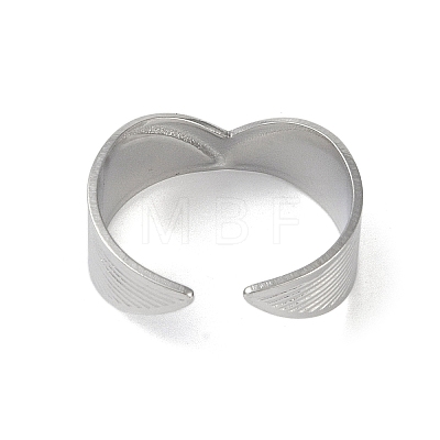 Non-Tarnish Stainless Steel V Shaped Cuff Rings RJEW-L114-01P-1