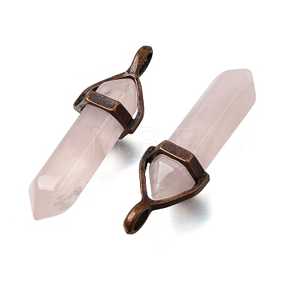 Natural Rose Quartz Pendants G-H360-01R-11-1