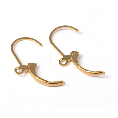 Golden Plated Brass Leverback Earring Findings X-EC223-G-1