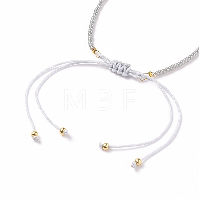 Adjustable Nylon Cord Braided Bead Bracelets BJEW-JB05689-M-1