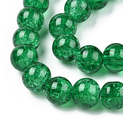 Spray Painted Crackle Glass Beads Strands CCG-Q001-8mm-17-01-1