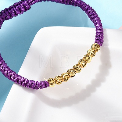 Polyester Cord Braided Bead Bracelets for Women BJEW-L698-01G-11-1