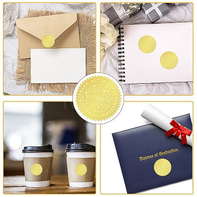 34 Sheets Self Adhesive Gold Foil Embossed Stickers DIY-WH0509-002-1
