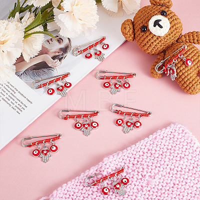 8Pcs Stainless Steel Brooches JEWB-ME00003-1