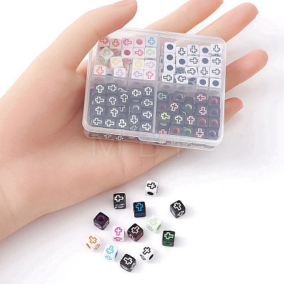 160Pcs 4 Styles Craft Style Acrylic Beads MACR-YW0002-73-1