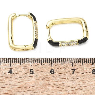 Brass Micro Pave Cubic Zirconia Hoop Earrings KK-CBA98BA-01G-C-1