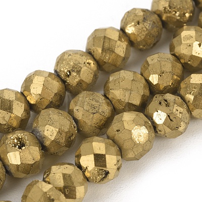Electroplate Natural Druzy Geode Quartz Crystal Beads Strands G-I250-04A-1