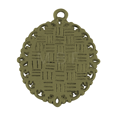 Tibetan Style Oval Alloy Pendant Cabochon Settings TIBEP-Q054-44AB-NR-1