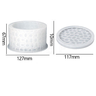 DIY Stackable Bumpy Flat Round Storage Box Food Grade Silicone Molds SIMO-PW0003-07-1