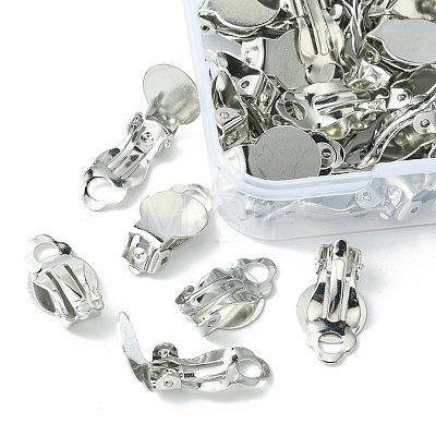 50Pcs Iron Clip-on Earring Settings IFIN-YW0003-03-1
