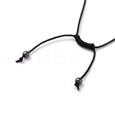 Adjustable Non-magnetic Synthetic Hematite Necklaces NJEW-JN02704-04-1
