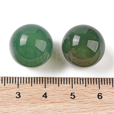 Natural Green Onyx Agate No Hole Sphere Beads G-K353-04D-27-1