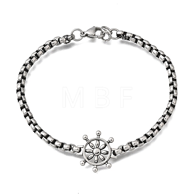 304 Stainless Steel Link Bracelets STAS-H263-28AS-1