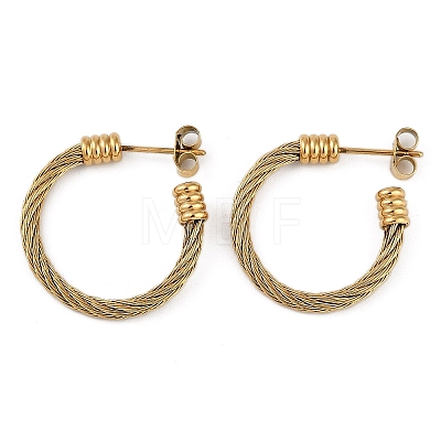 Ion Plating(IP) 304 Stainless Steel Twist Stud Earrings for Women EJEW-M023-07E-1