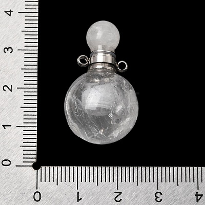 Natural Quartz Crystal Perfume Bottle Pendants GG-CBA7610-02P-06-1