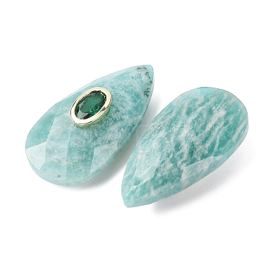 Natural Amazonite Pendants G-P586-01G-11-1