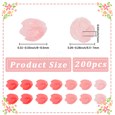 200Pcs Dyed Synthetic Coral Beads CORA-SP0001-22A-1