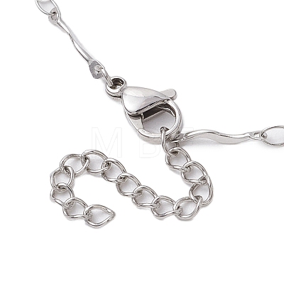 304 Stainless Steel Wavy Bar Link Chain Macrame Pouch Necklace Making NJEW-JN05061-02-1