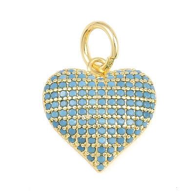 Brass Micro Pave Sky Blue Cubic Zirconia Pendants CU-CBA4A93-02F-G-1