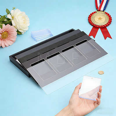 Wood Wall-Mounted Trading Card Display Cases AJEW-WH0912-19-1