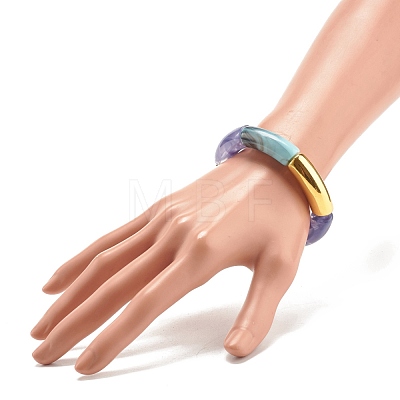 Acrylic Tube Beaded Stretch Bracelets BJEW-JB07779-1