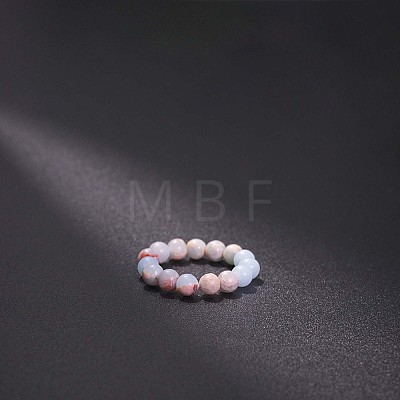 Natural Shoushan Stone Stretchy Finger Rings FS-WG01730-45-1