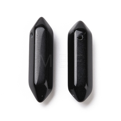 Natural Obsidian Double Terminal Pointed Pendants G-C007-02B-07-1