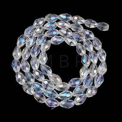 Transparent Electroplate Glass Beads Strands EGLA-N013-T8mm-B01-1