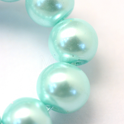 Baking Painted Pearlized Glass Pearl Round Bead Strands HY-Q003-6mm-45-1
