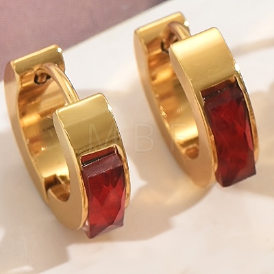 Rectangle Stainless Steel Hoop Earrings DP2427-4-1