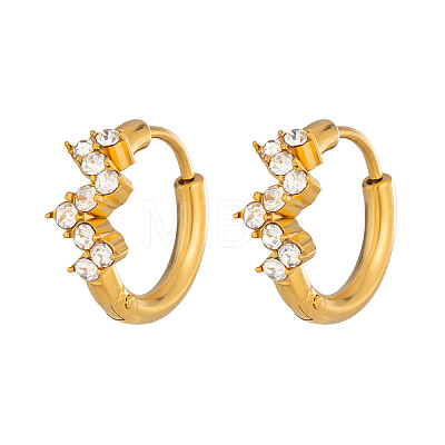 Stainless Steel Rhinestone Hoop Earrings for Women DM0759-1