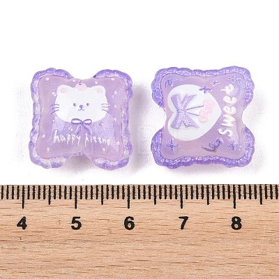 Printed Acrylic Beads OACR-D041-02B-1