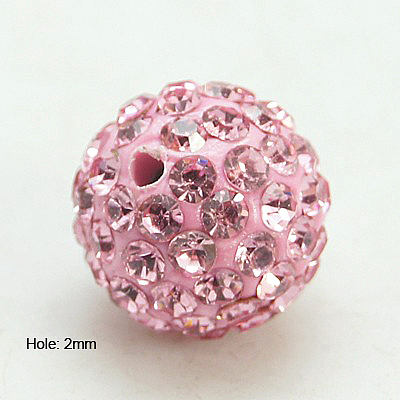 Polymer Clay Rhinestone Beads RB-C1438-12mm-A27-1