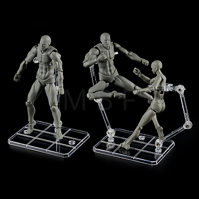 Clear Plastic Model Assembled Action Figure Display Holders ODIS-WH0030-72B-1