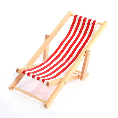 Miniature Foldable Wooden Beach Lounge Chair Display Decorations MIMO-PW0001-061A-02-1