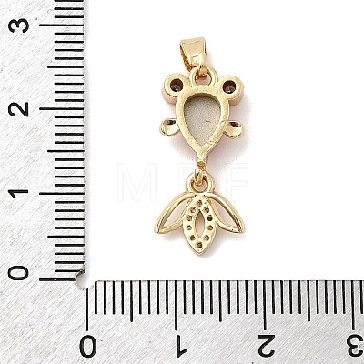 Brass Micro Pave Cubic Zirconia Pendants KK-K375-27G-17-1