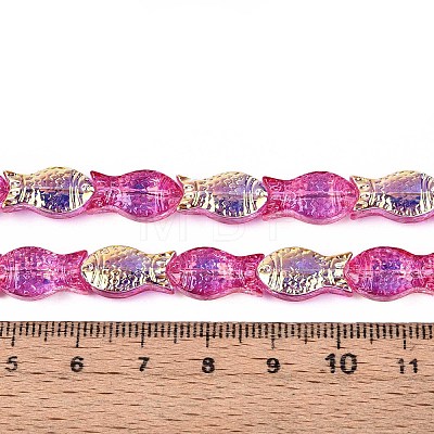 Transparency Electroplate Glass Beads Strands GLAA-T023-40A-09-1