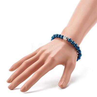 Synthetic Hematite Bracelet for Men Women BJEW-JB06698-1