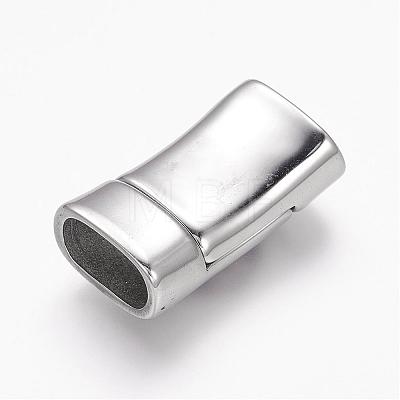 304 Stainless Steel Magnetic Clasps with Glue-in Ends STAS-K122-08-1