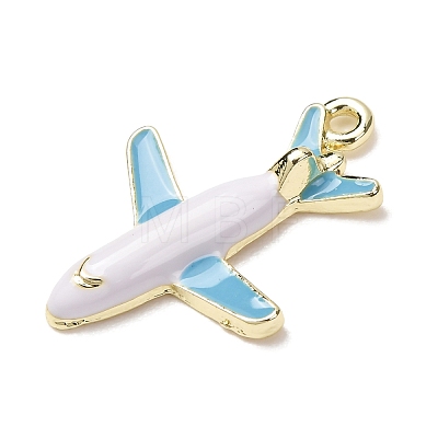 Alloy with Sky Blue Enamel Pendants AL-CBA25EB-01-1