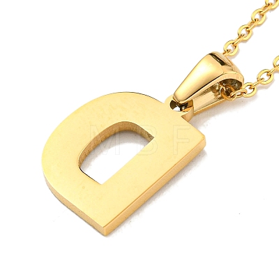 Ion Plating(IP) Initial Letter 304 Stainless Steel Pendant Necklaces NJEW-M199-01G-D-1
